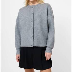 NEW NULL riddley button up cardigan in mid grey mel